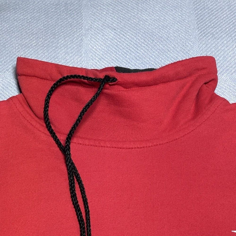 Vintage 1990s Black Red Bulls Colorway Lightweight Mock Neck Sweater Size Large - Picture 7 of 16